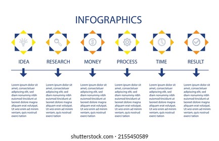 Vector Infographic design with icons. process diagram, flow chart, info graph, Infographics for business concept, presentations banner, workflow layout.