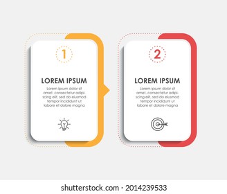 Vector Infographic design illustration business template with icons and 2 options or steps. Can be used for process diagram, presentations, workflow layout, banner, flow chart, info graph