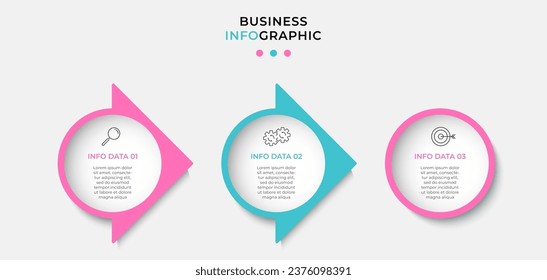 Vector Infographic design illustration business template with icons and 3 options or steps.