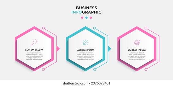Vector Infographic design illustration business template with icons and 3 options or steps.