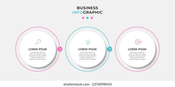 Vector Infographic design illustration business template with icons and 3 options or steps.