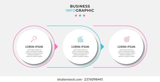 Vector Infographic design illustration business template with icons and 3 options or steps.