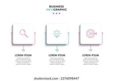 Vector Infographic design illustration business template with icons and 3 options or steps.