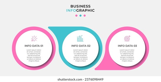 Vector Infographic design illustration business template with icons and 3 options or steps.