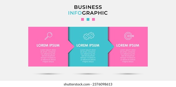 Vector Infographic design illustration business template with icons and 3 options or steps. 