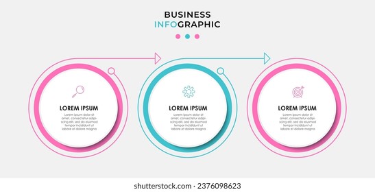 Vector Infographic design illustration business template with icons and 3 options or steps. 