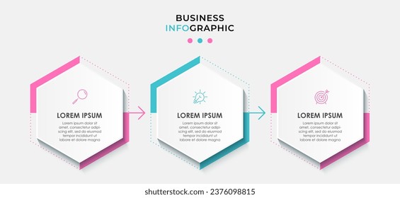 Vector Infographic design illustration business template with icons and 3 options or steps. 