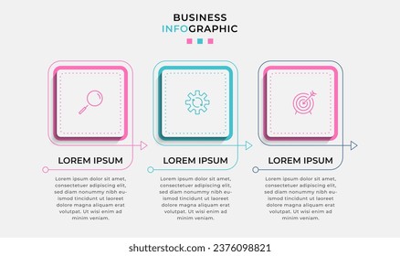 Vector Infographic design illustration business template with icons and 3 options or steps. 