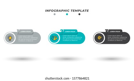 Vector Infographic design label with number options. Business concept with 3 steps and marketing icons.