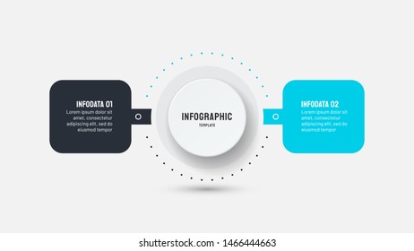 Vector Infographic Design Layout With 2 Options, Steps Or Process .