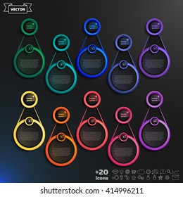 Vector infographic design list. Business concept. 10 options, parts, steps. Can be used for graph, diagram, chart, workflow layout, number options, web