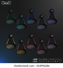 Vector infographic design list. Business concept. 10 options, parts, steps. Can be used for graph, diagram, chart, workflow layout, number options, web