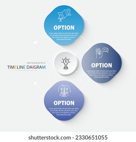 Vector infographic design and marketing show business information. Timeline diagram chart processing with modern icons