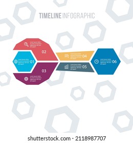 Vector infographic design mechanic template with 6 options or steps. Vector illustration.