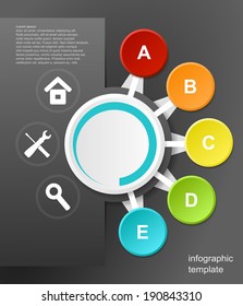 Vector infographic design on the black background