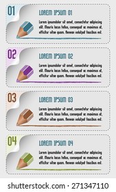 vector infographic design, suitable for number options or step-up options, business concept with four steps, with drawing pencil