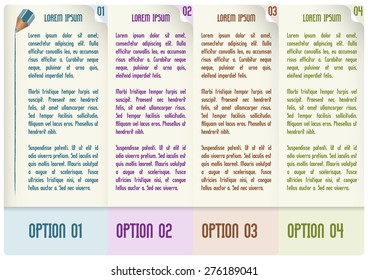 vector infographic design; suitable for number options or step-up options; business concept with four steps; with drawing pencil on left side