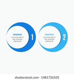 Vector Infographic design template with 2 options or steps. Business concept. Can be used for process diagram, presentations, workflow layout, banner, flow chart, info graph.