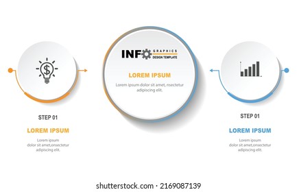 Vector infographic design template with 2 options or steps
