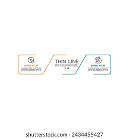 Vector infographic design template with 2 options and icons. Can be used for process diagram, workflow layout, info graph, annual report, flow chart.