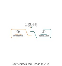 Vector infographic design template with 2 options and icons. Can be used for process diagram, workflow layout, info graph, annual report, flow chart.