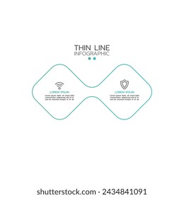 Vector infographic design template with 2 options and icons. Can be used for process diagram, workflow layout, info graph, annual report, flow chart.