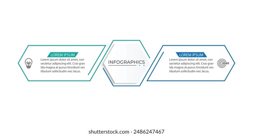 Plantilla de diseño de infografía de Vector con 2 opciones o pasos