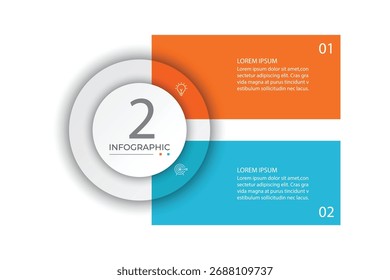Plantilla de diseño de infografía de Vector con 2 opciones o pasos