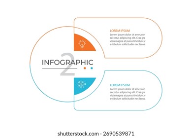 Vector infographic design template with 2 options or steps