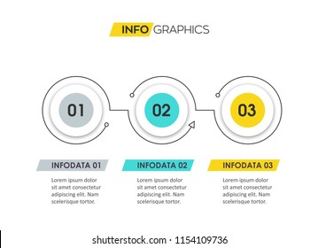 Vector Infographic design template with 3 options or steps. Infographics for business concept. Can be used for presentations banner, workflow layout, process diagram, flow chart, info graph