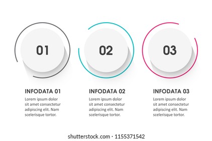 Vector Infographic design template with 3 options or steps. Infographics for business concept. Can be used for presentations banner, workflow layout, process diagram, flow chart, info graph