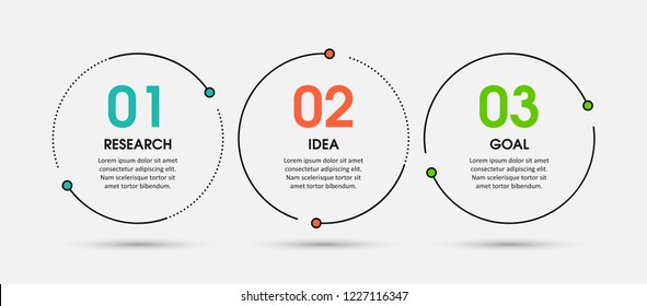 Vector Infographic Design Template With 3 Options Or Steps.  Can Be Used For Process Diagram, Presentations, Workflow Layout, Banner, Flow Chart, Info Graph.