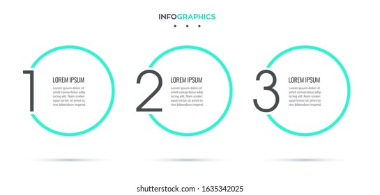 Vector Infographic design template with 3 options or steps.  Can be used for process diagram, presentations, workflow layout, banner, flow chart, info graph.