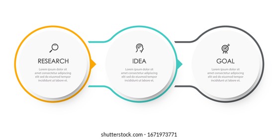 Vector Infographic design template with 3 options or steps.  Can be used for process diagram, presentations, workflow layout, banner, flow chart, info graph.