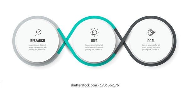 Vector Infographic Design Template With 3 Options Or Steps. Can Be Used For Process Diagram, Presentations, Workflow Layout, Banner, Flow Chart, Info Graph.