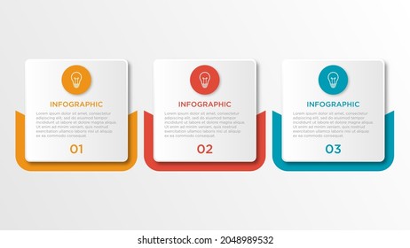 Vector infographic design template and 3 options steps