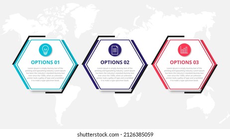 Vector infographic design template with 3 options or steps
