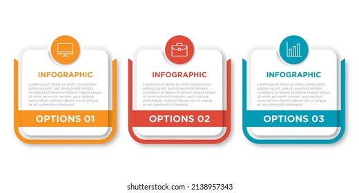 Plantilla de diseño de infografía vectorial con 3 opciones o pasos