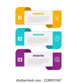 Plantilla de diseño de infografía vectorial con 3 opciones o pasos