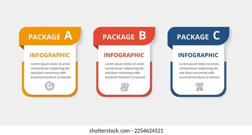 Vector infographic design template with 3 options or steps, eps.10
