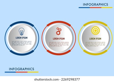 Vector infographic design template with 3 options or steps, sections, segments. Business concept. marketing infographic vector illustration