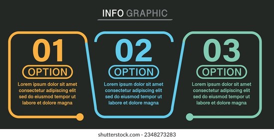 Plantilla de diseño de infografía vectorial con 3 opciones o pasos
Para diseños de flujo de trabajo, diagramas, informes anuales, diseño web.plantillas de negocio vectoriales para presentaciones ,tres colores