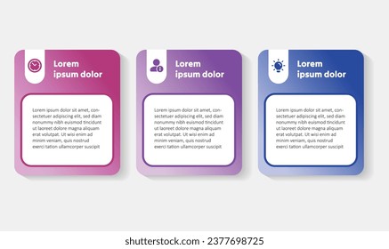 Plantilla de diseño de infografía vectorial con 3 opciones o pasos