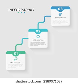 Vector infographic design template with 3 steps.