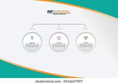 plantilla de diseño de infografía vectorial con 3 opciones o pasos