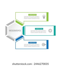 Plantilla de diseño de infografía de Vector con 3 opciones o pasos