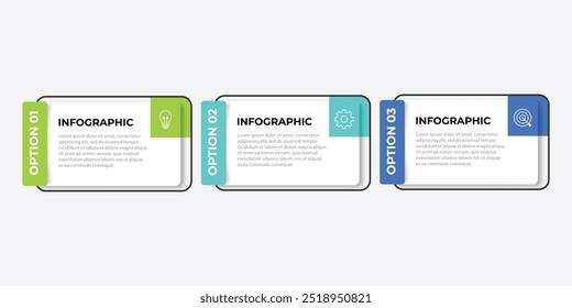 Vector infographic design template with 3 options or steps