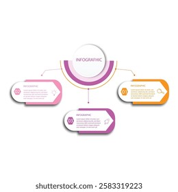 Vector infographic design template with 3 options or steps, vector illustration.