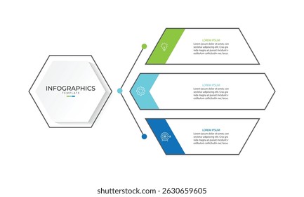 Plantilla de diseño de infografía de Vector con 3 opciones o pasos
