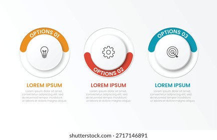 Plantilla de diseño de infografía de Vector con 3 opciones o pasos